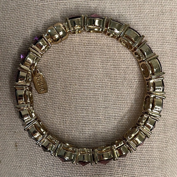 Tasha Gold Plate Bracelet with Purple Crystal Stones - Picture 3 of 4